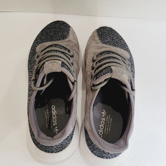 Adidas Tubular Shadow Running Shoes Womens Size 8 Suede Knit Gray White Sneakers - Picture 6 of 10